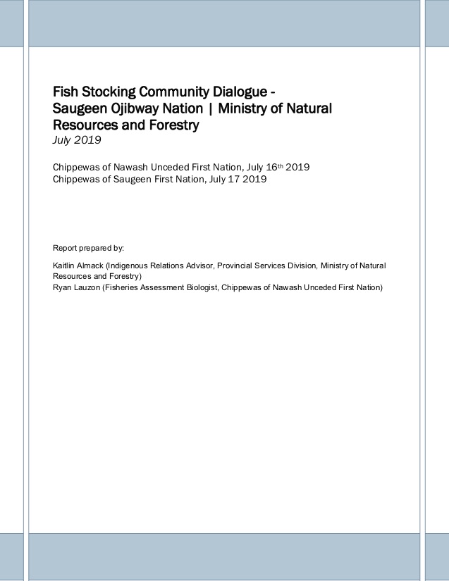 Front Cover: Fish Stocking Community Dialogue 