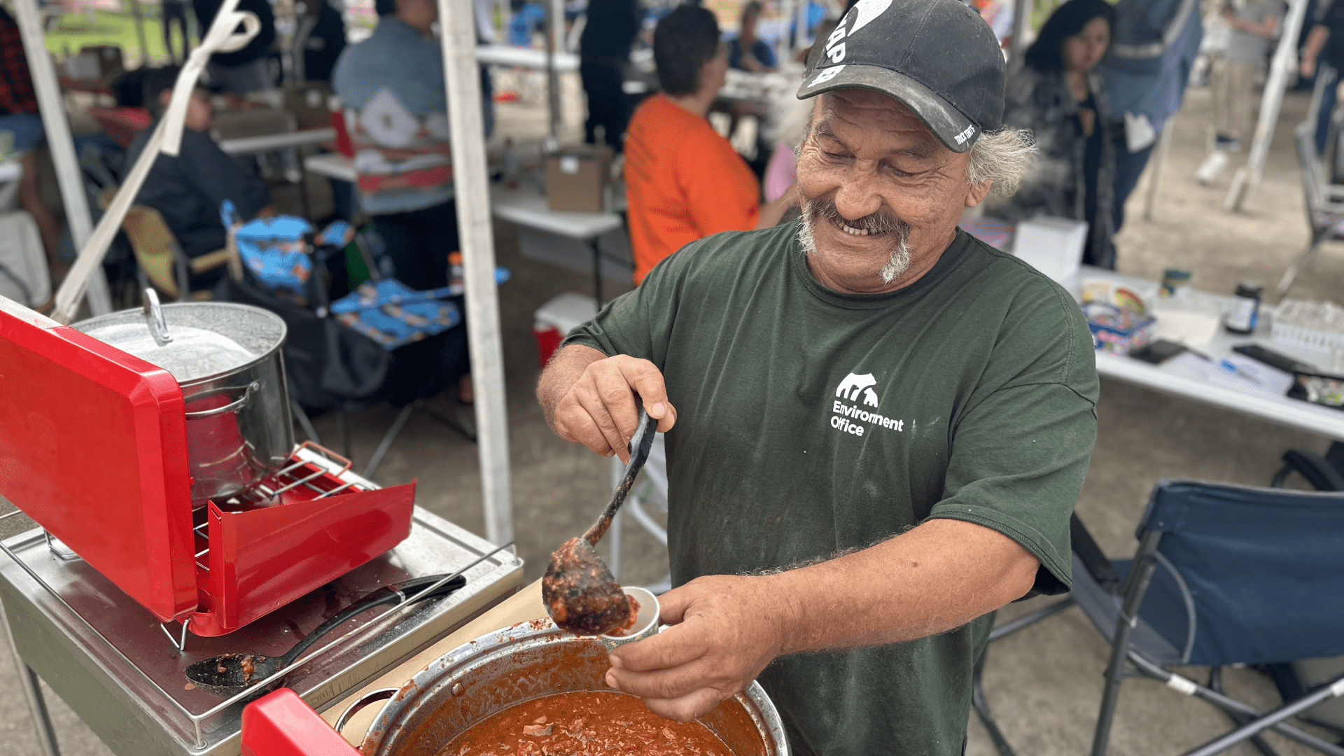 Pic of Jay Jones serving Chili