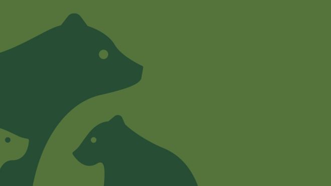 Environment Office logo, two bear cubs with mother