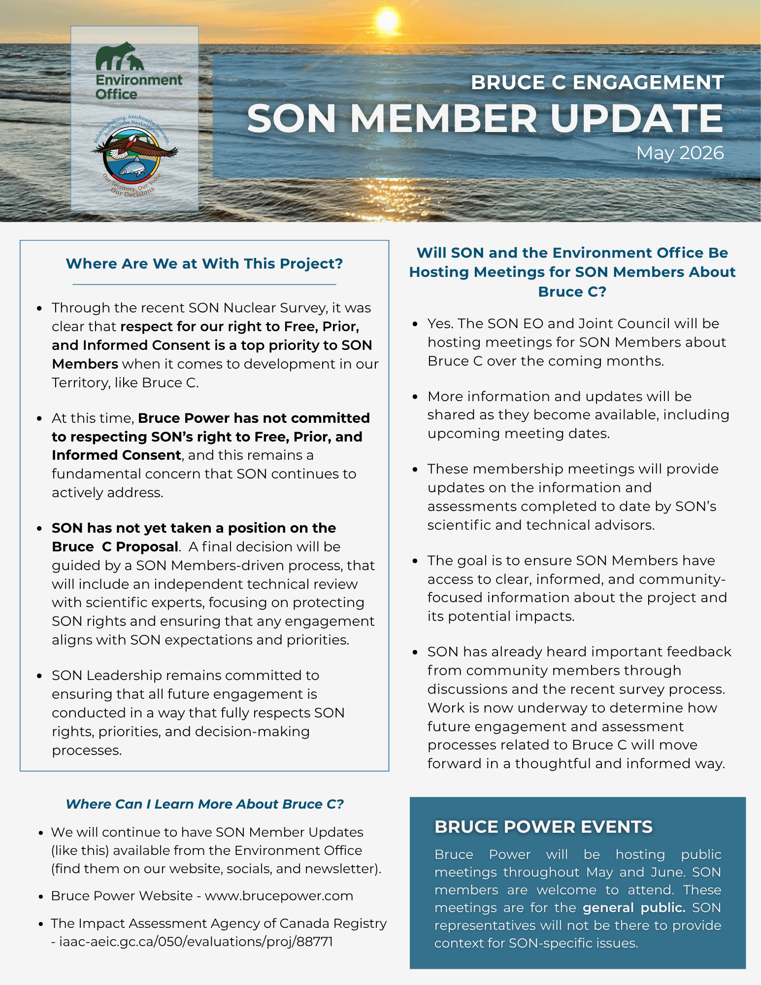 Bruce C engagement update