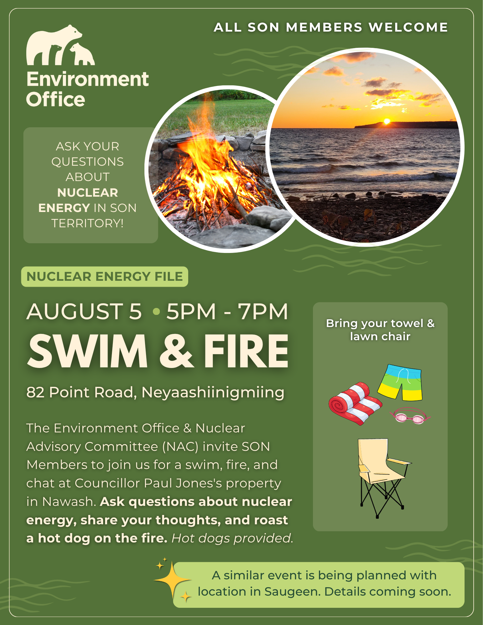 Swim event flyer