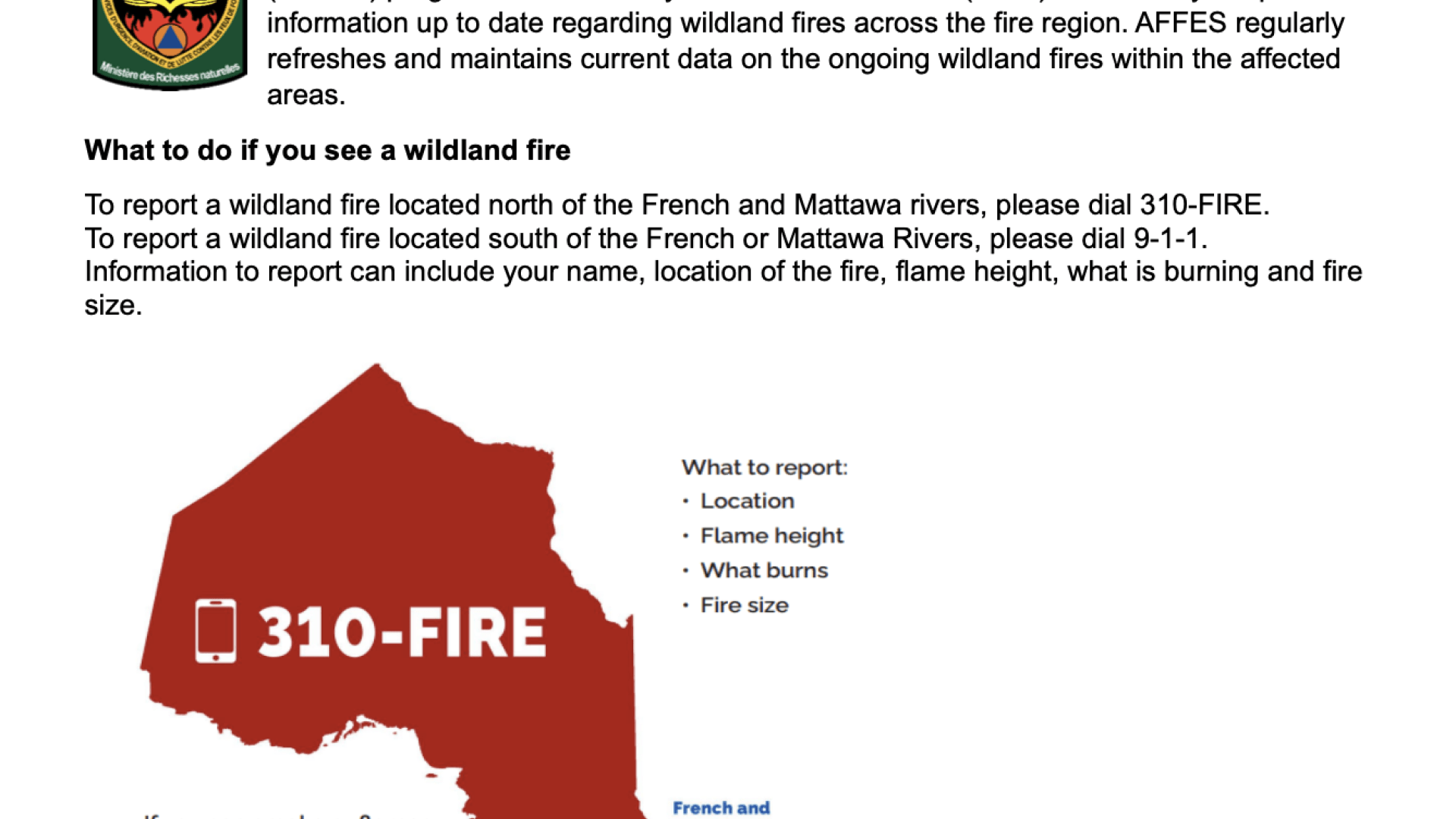 Wireland Fire Information & Contacts for Indigenous Leaders and Organizational Officials