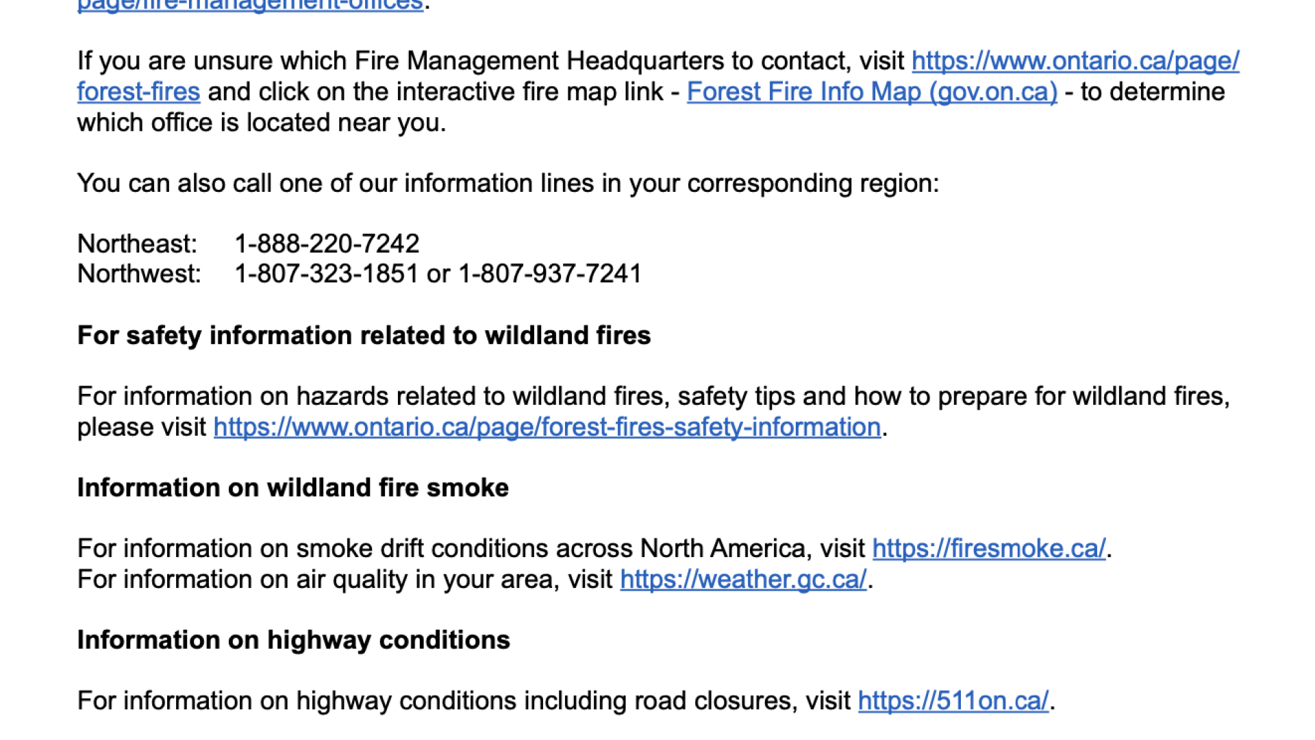 Wireland Fire Information & Contacts for Indigenous Leaders and Organizational Officials